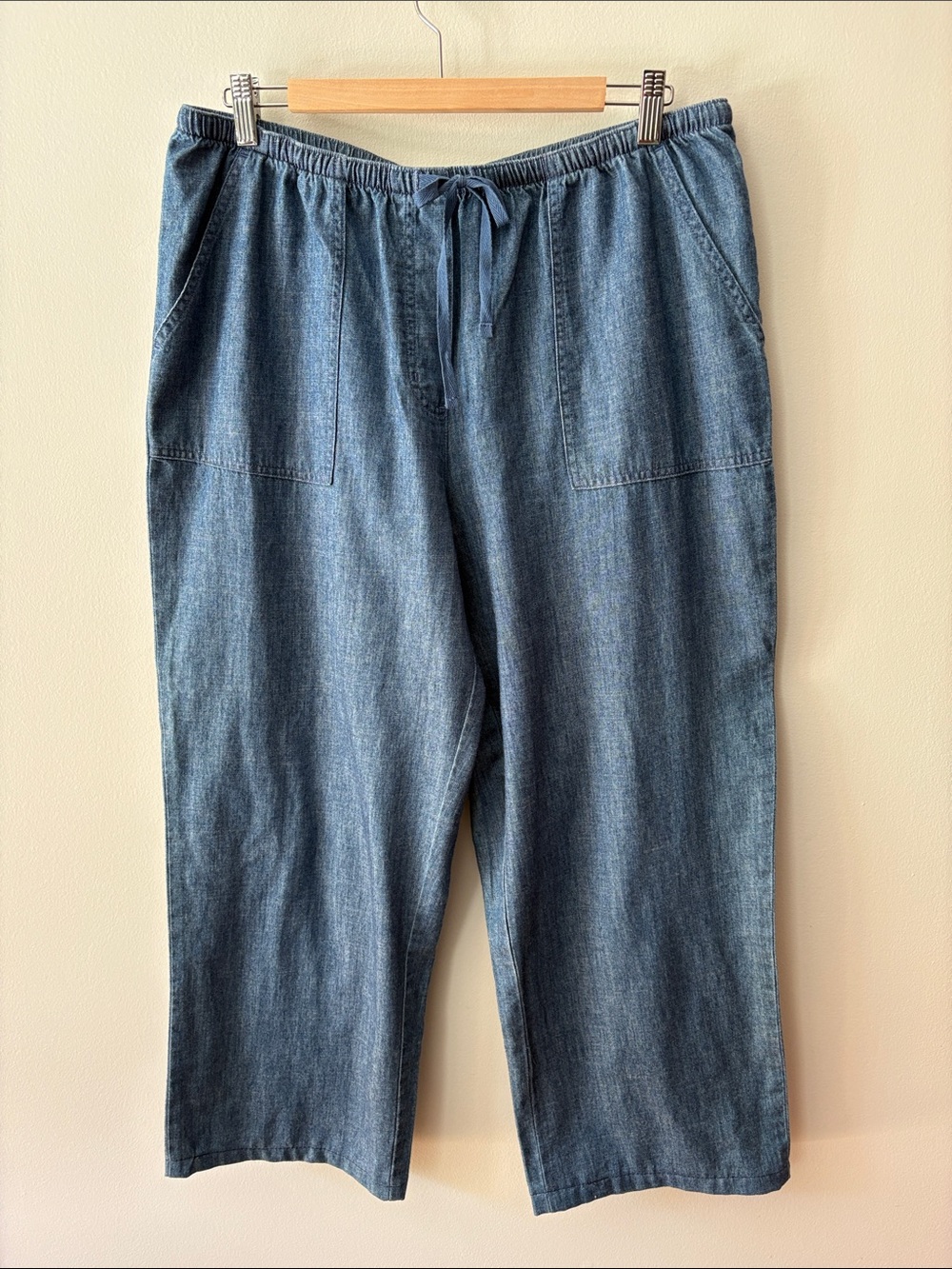 LL Bean Sunwashed Denim Pants Size Large